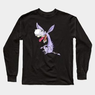 funny purple donkey Long Sleeve T-Shirt